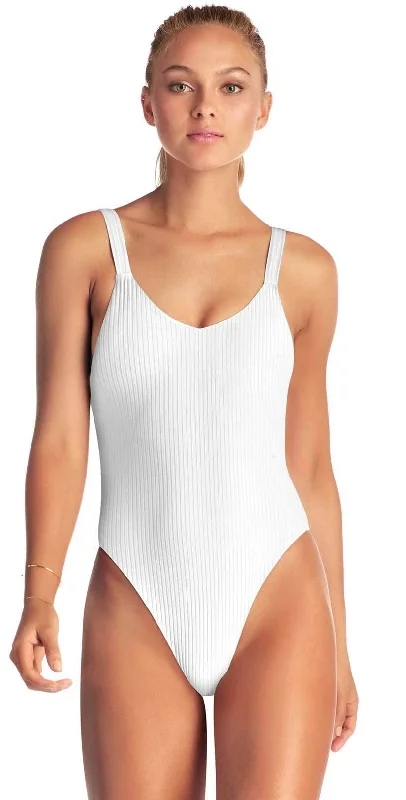 Playsuit One-Pieces for Fun -Vitamin A EcoRib Leah One Piece Swimsuit in White