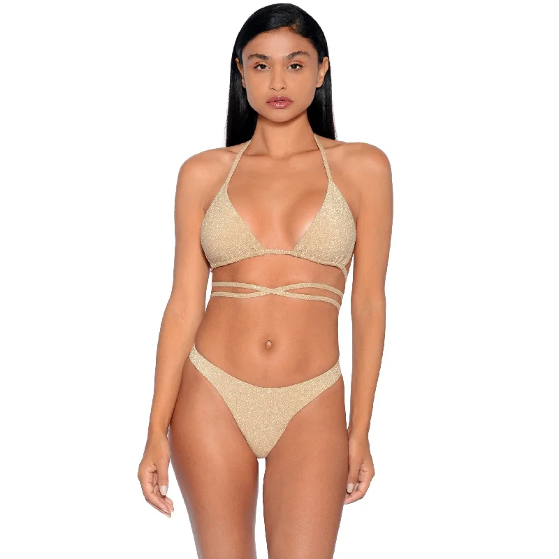 Supportive swim sets for confident water play -Cristalle Triangle Bikini Set | Gold Citrine