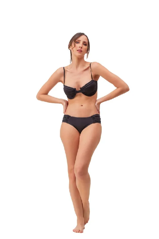 Retro bikini swim sets for nostalgic cool -Bikini Anastasia Negro  Unicolor