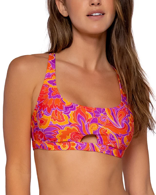 Adjustable swim sets with tie-side bottoms -2024 Sunsets Pele Brandi Bralette Bikini Top - 68T