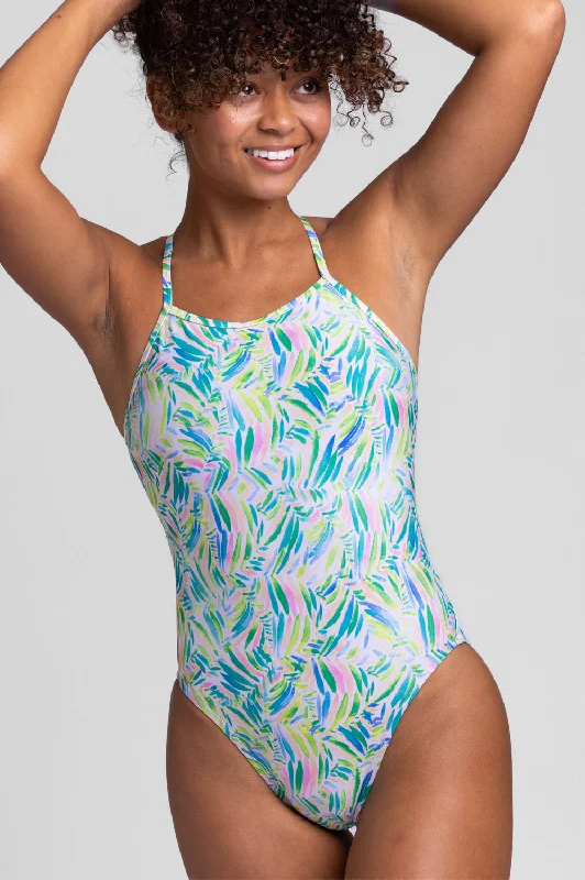 Striped One-Pieces for Style -Jackson 4 Swim Onesie - Tropic Rush