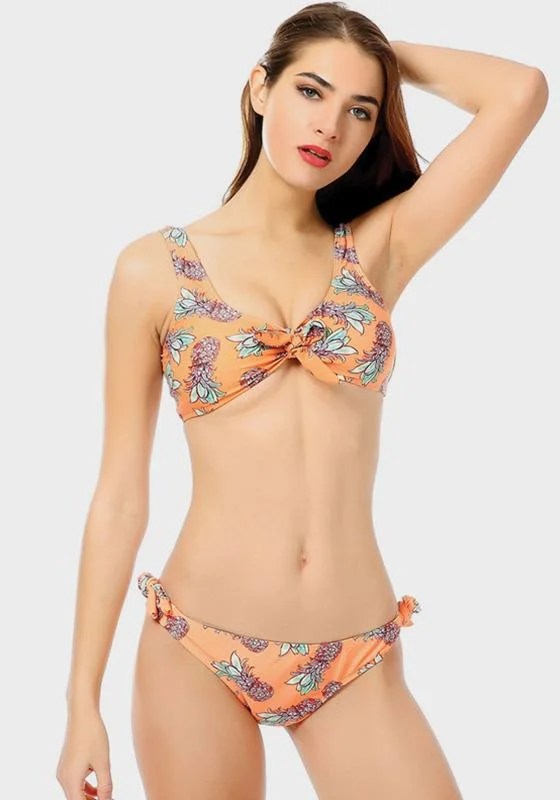 Neon swim sets for bold poolside looks -Navi Printed Push Up Bikini