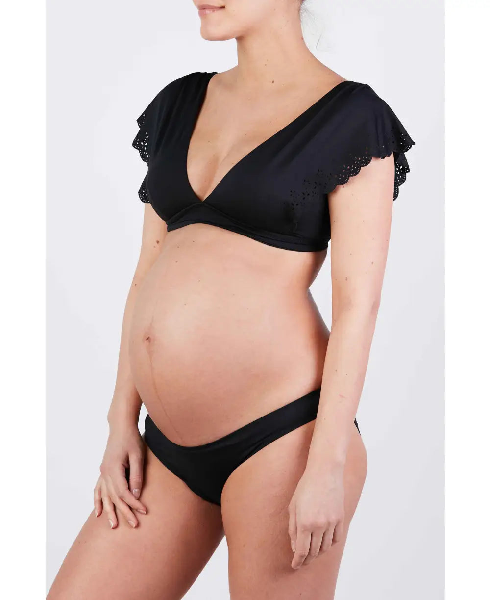 Supportive swim sets with underwire lift -Maternity bikini Bloom black