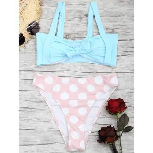 Affordable bikini swim sets for summer joy -Pin Up Bowknot Thong Bikini - S