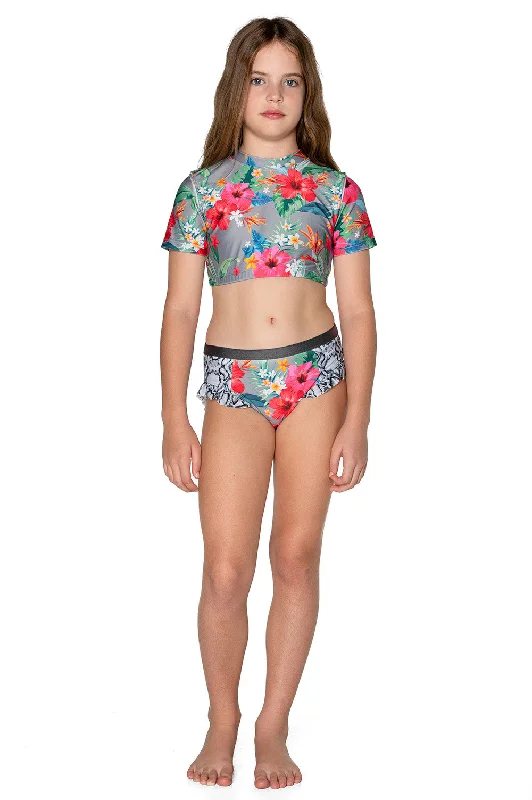 Adjustable swim sets with tie-side bottoms -Tropicana 3 Piece Set (Isla)