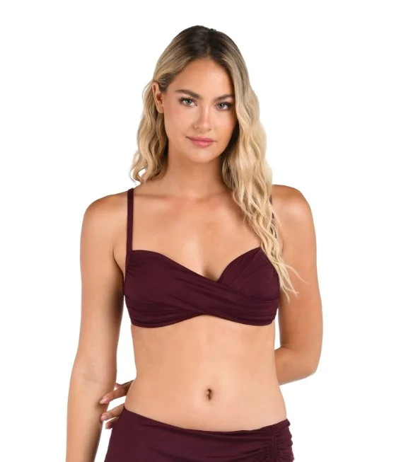 Hiking One-Pieces for Trails -LA BLANCA ISLAND GODDESS WRAP BRA TOP