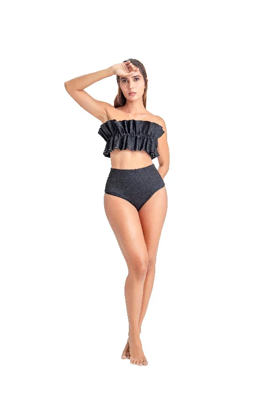 Stylish bikini swim sets for summer beach outings -Bikini Atenea Negro Unicolor