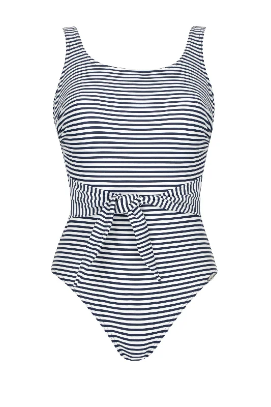 Belted One-Pieces for Shape -Sunflair Mastectomy Nautical One Piece