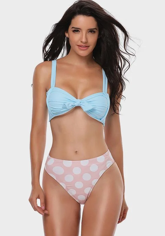 Affordable swim sets with trendy cutout designs -Benvi Dot Print Bikini