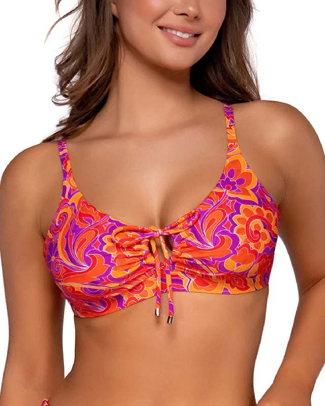 Sporty tankini swim sets for active swimmers -2023 Sunsets Pele Kauai Keyhole Underwire D+ Cup Bikini Top - 54