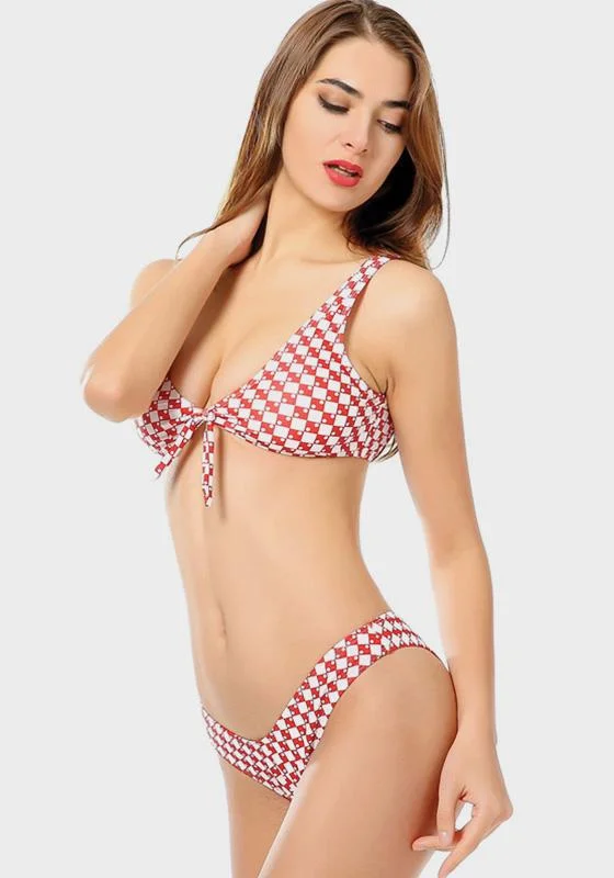 Sporty bikini swim sets for athletic vibes -Conor Bow-Knot High Cut Bikini