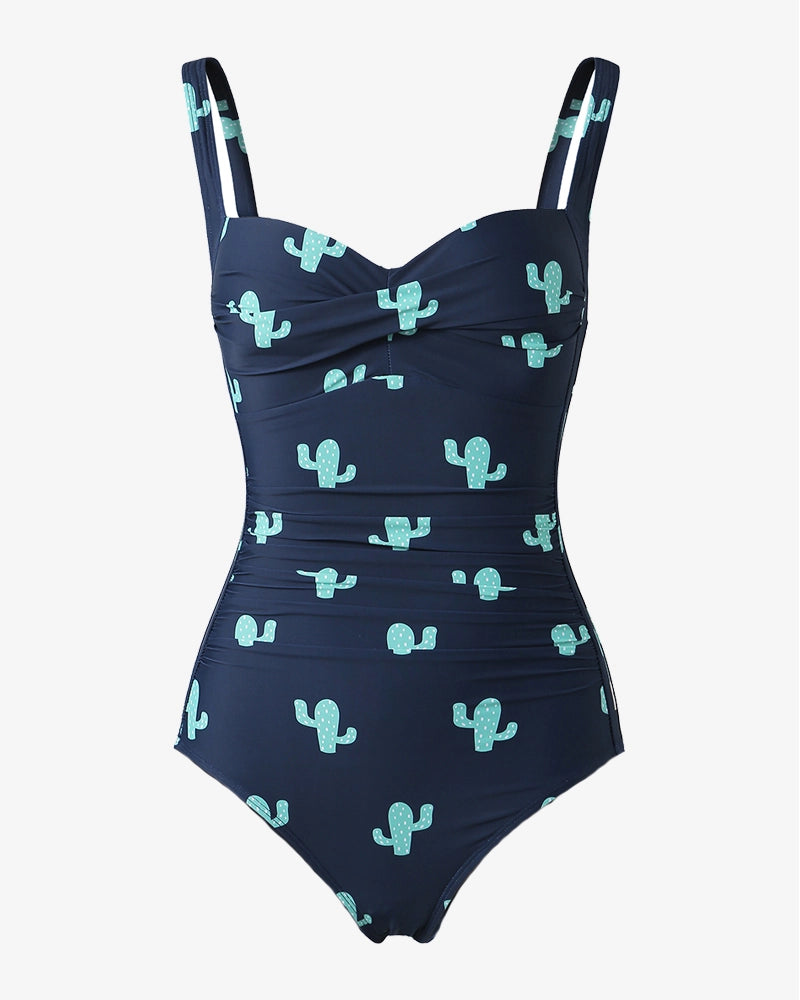 Strapless One-Pieces for Glamour -Saguaro Cactus Women's One-Piece Swimsuit