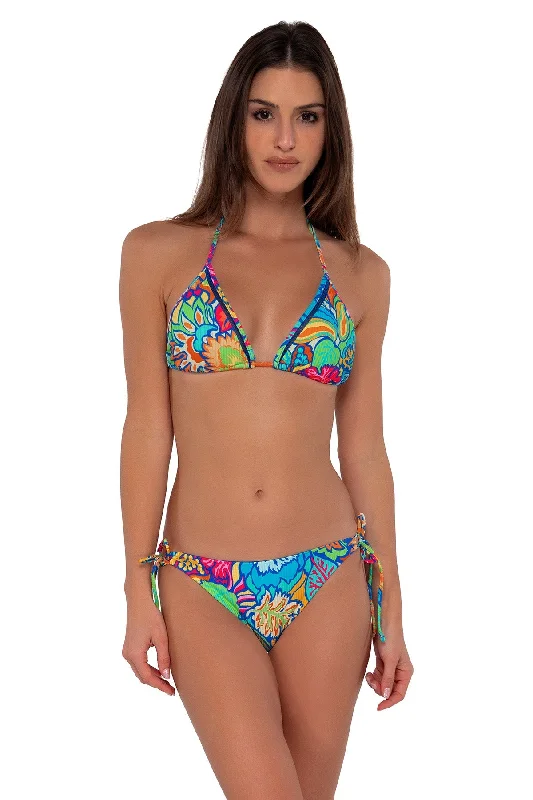 Soft high-neck swim sets for gentle wear -Sunsets Fiji Sandbar Rib Laney Triangle Top