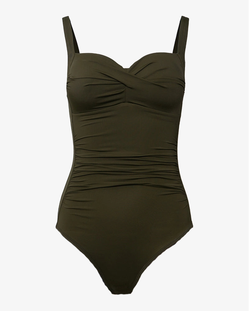 Solid Color One-Pieces for Simple -Army Green Women's One-Piece Swimsuit