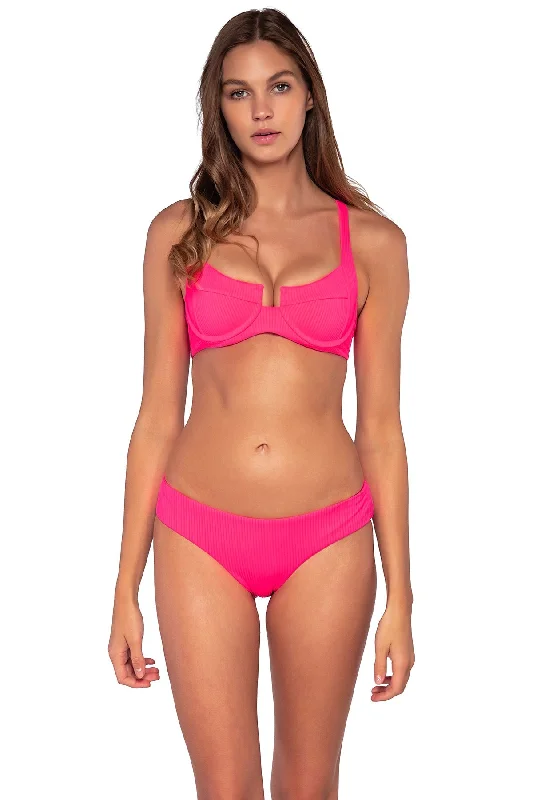 Cute swim sets with playful bow details -SALE Sunsets Neon Pink Juliette Underwire Top