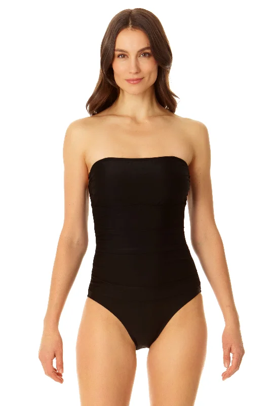 Cropped One-Pieces for Trendy -Coppersuit - Women's Tummy Control Bandeau One Piece Swimsuit