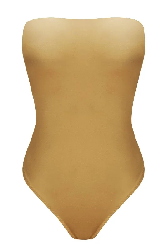 Punk One-Pieces with Spikes -Ellipsia Golden Beige swimsuit