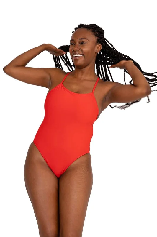 Hippie One-Pieces with Beads -Brandon 2 Swim Onesie - Strawberry