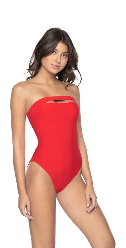 Cotton One-Pieces for Comfort -PilyQ Red Coral Sabrina One Piece