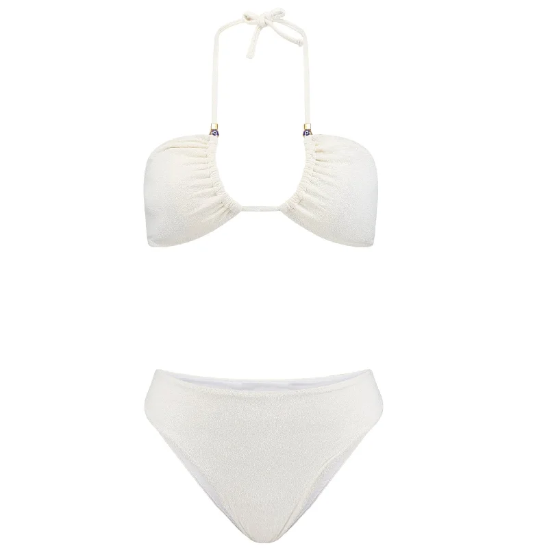 Durable swim sets with UV protection fabric -Santorini Bikini Set | Off-White