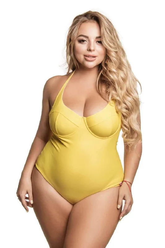 Black One-Pieces for Versatile -Donna yellow swimsuit plus size