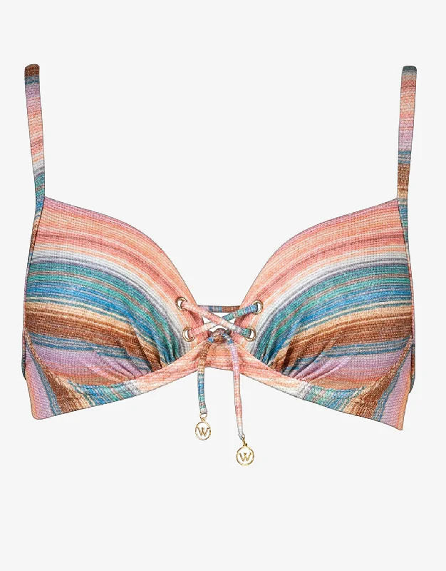 Pastel Sunset Underwired Bikini Top - Pink Stripe