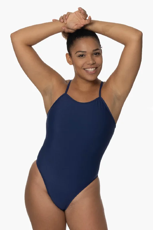 Cocktail One-Pieces for Event -Raya Swim Onesie - Navy