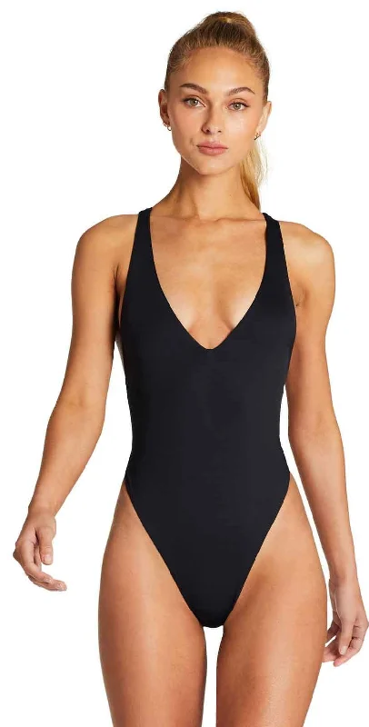 Wool One-Pieces for Warmth -Vitamin A EcoLux Alana One Piece Swimsuit in Black