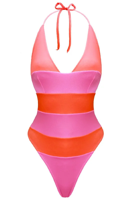 Orange One-Pieces for Energetic -Tonic Tangerine Rose swimsuit