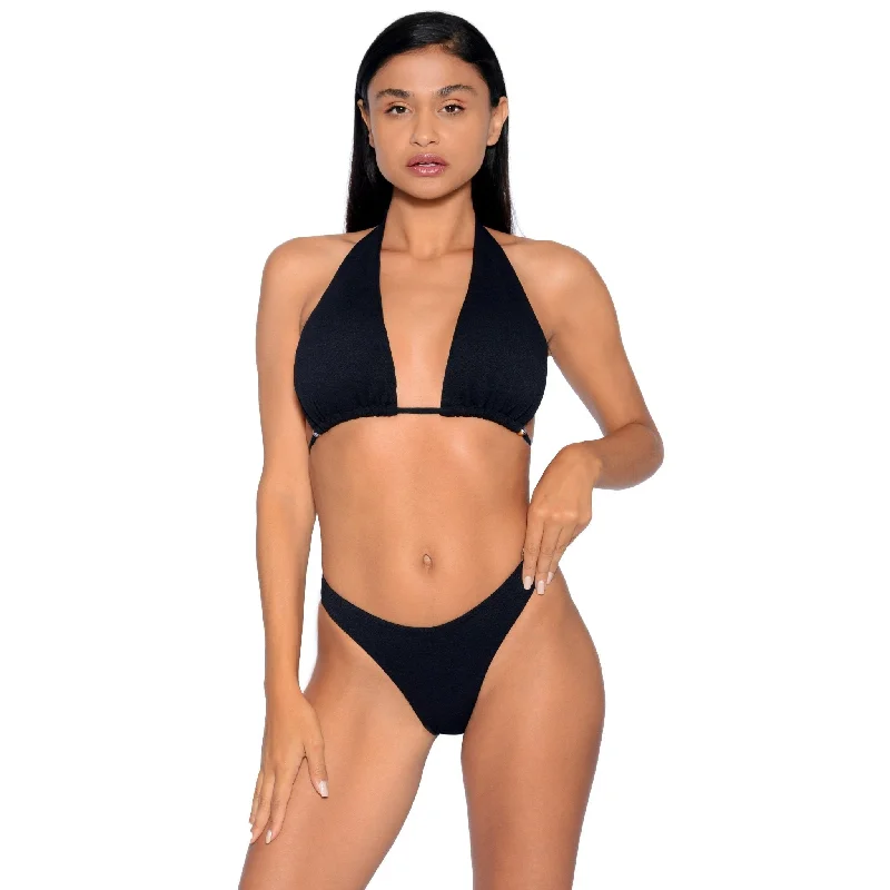 Luxury tankini swim sets for resort glamour -Santorini Bikini Set | Black