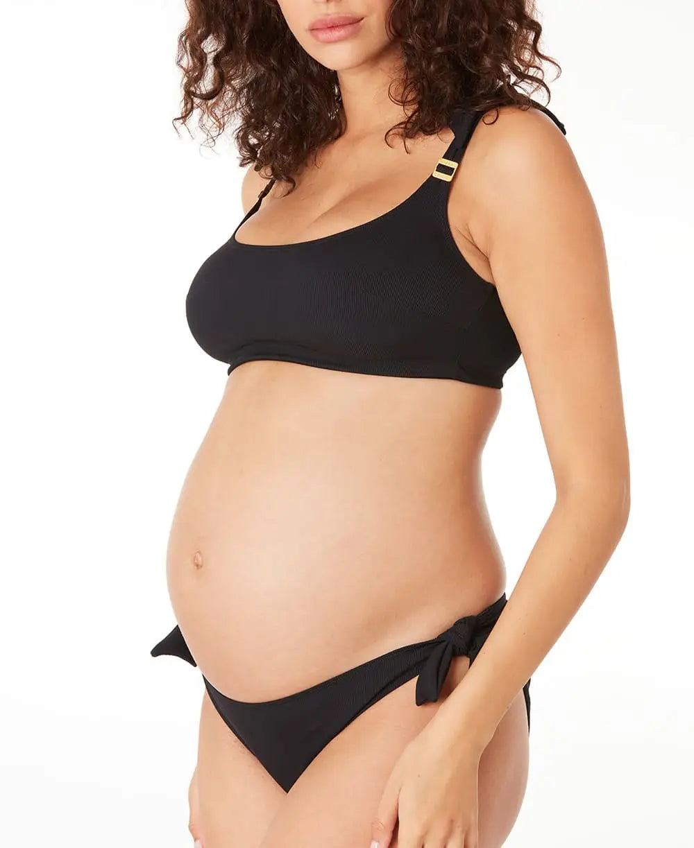 Lightweight swim sets for breathable swim ease -Maternity bikini Porto Vecchio black