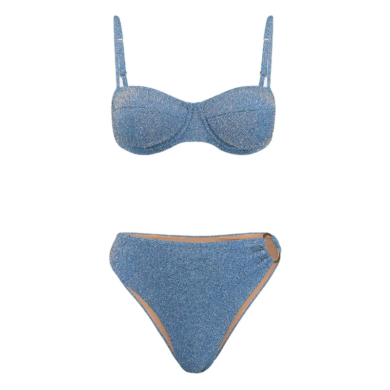 Padded bikini swim sets for added support -Cristalle Underwire Bikini Set | Blue Sapphire